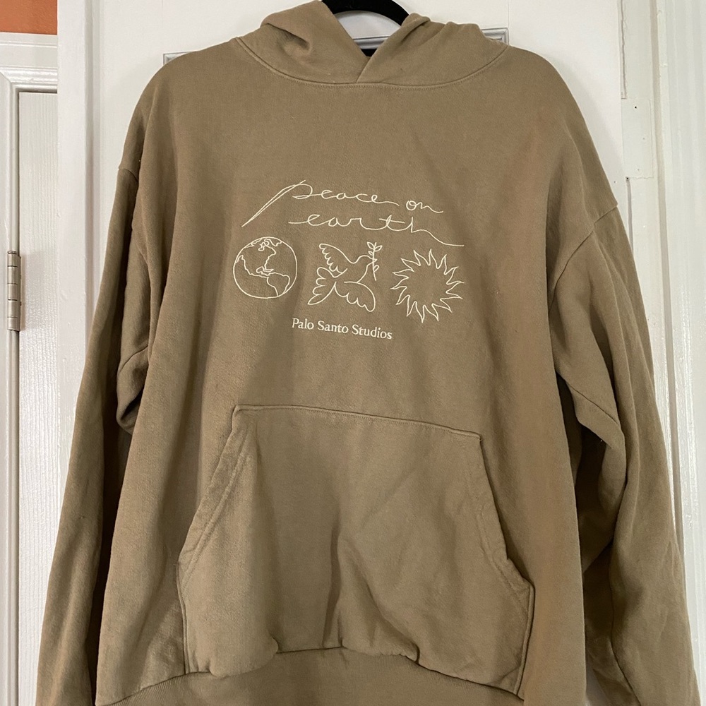 Trio hoodie - stone Palo Santo studios hoodie - size L/xL